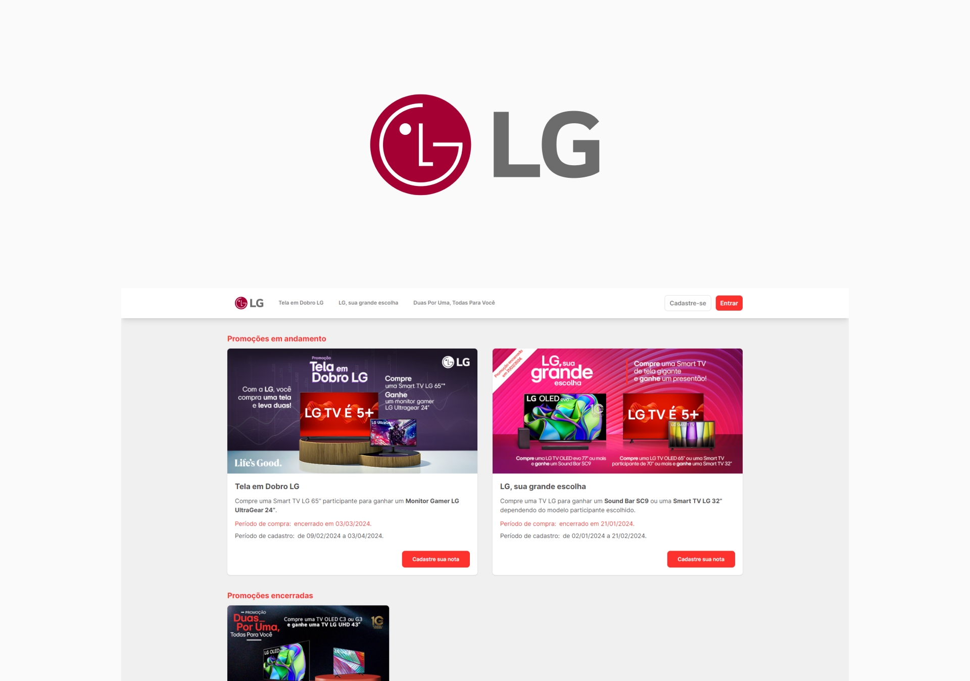 Portal Eu Escolho LG - JNeris | Designer, Front-end Developer